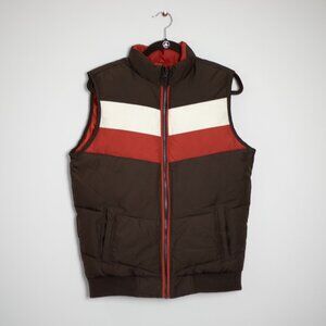 Retro Y2K Colorblock Puffer Vest Vintage Women’s M Old Navy